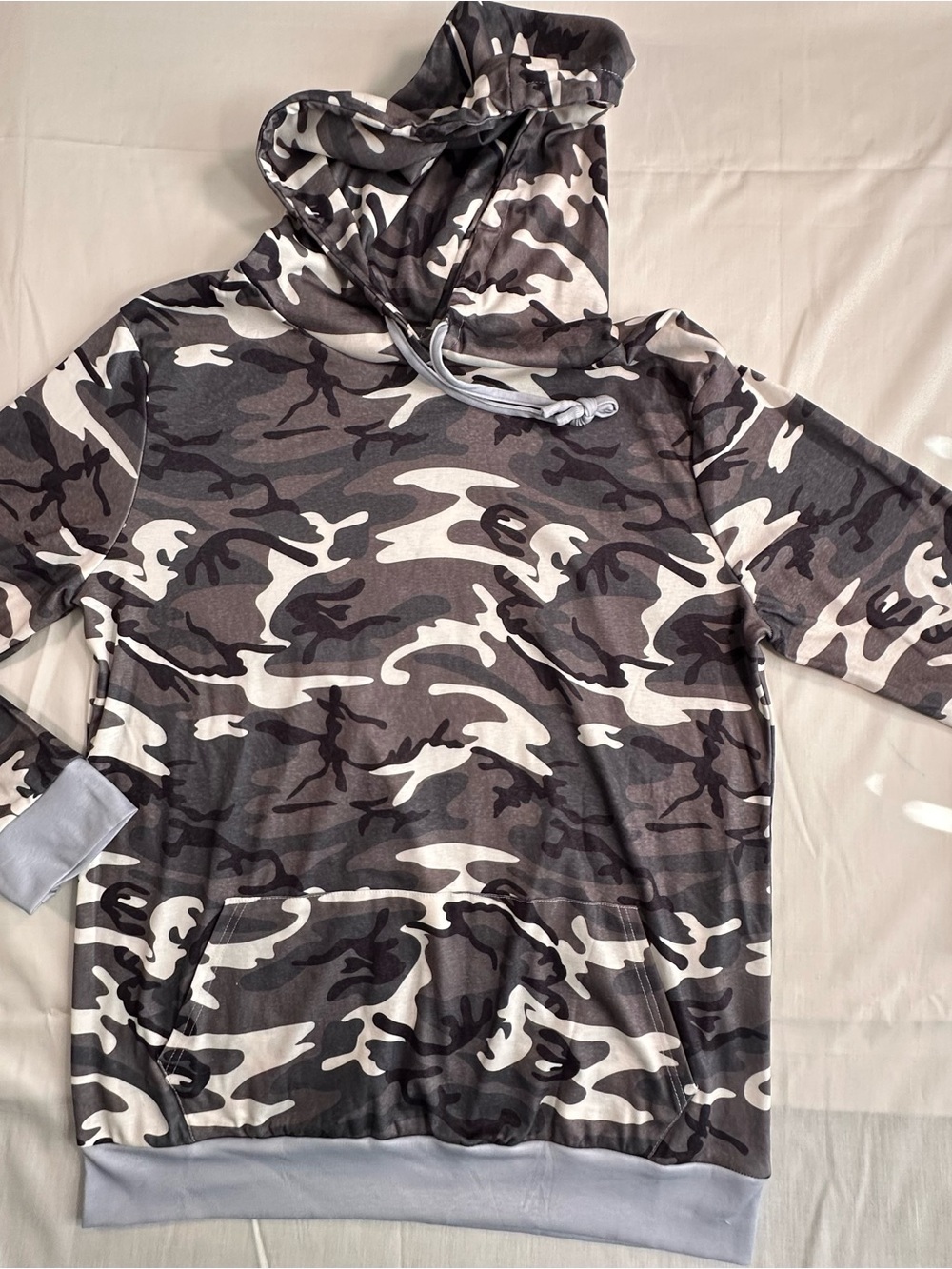 Men's Grey Camo Pullover Hoodie